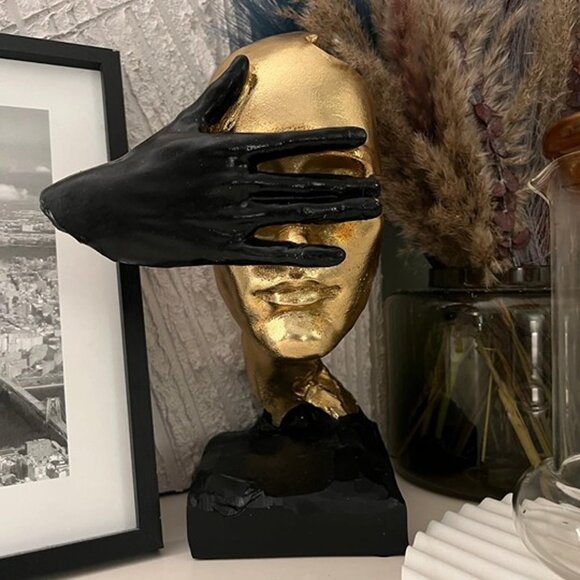 NEW Thinker Statue for Home Decor-Gold Sculptures Decorative - 11.8" H Covering - Picture 6 of 7